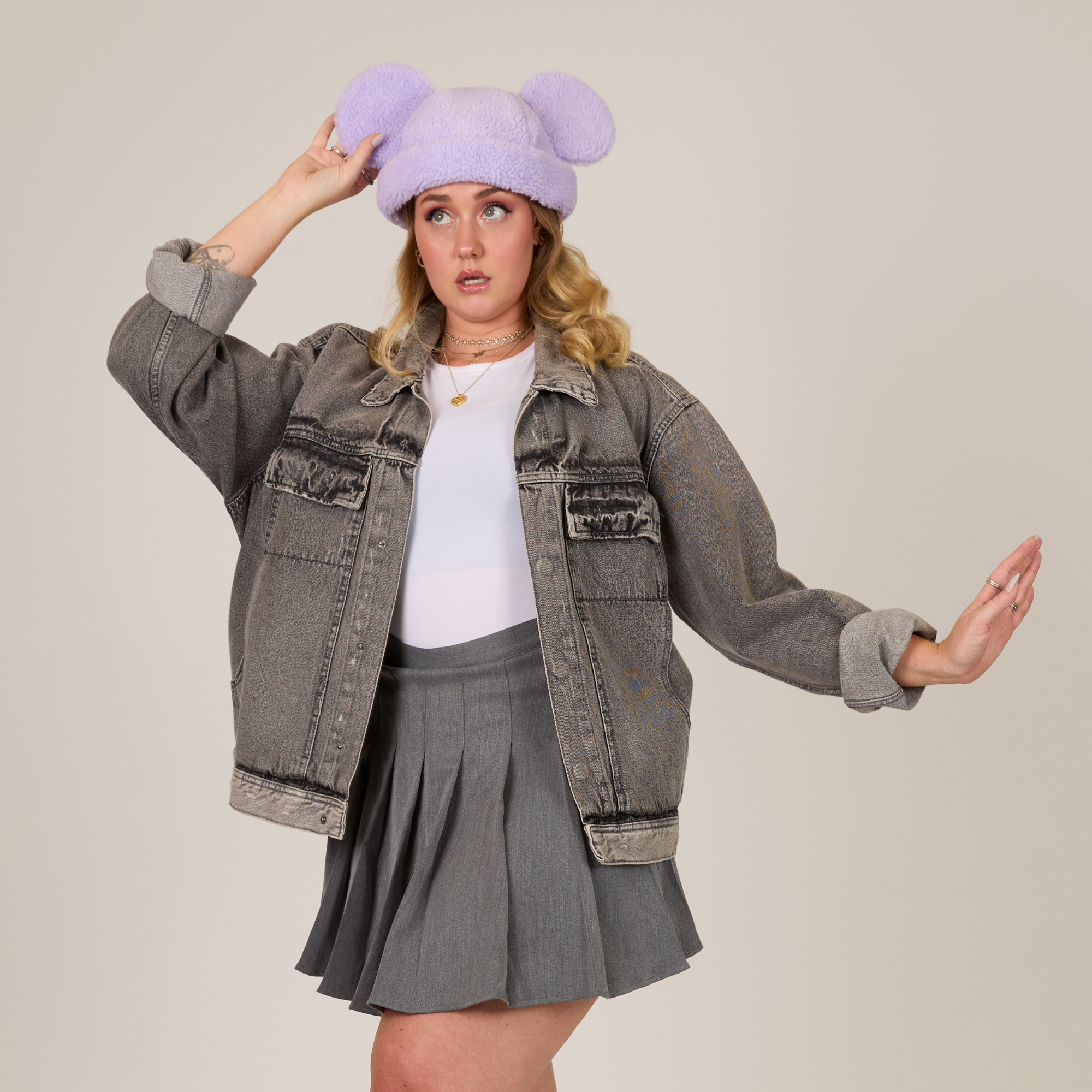 Mickey Sherpa Beanie Lavender